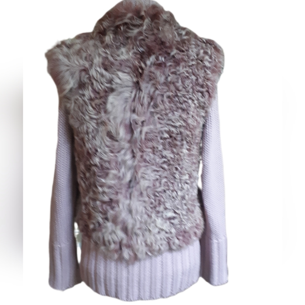 Women's Vintage Blush Pink Designer Fur Vest